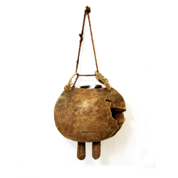 Dzwonek pasterski drewniany Vintage na sznurze XL